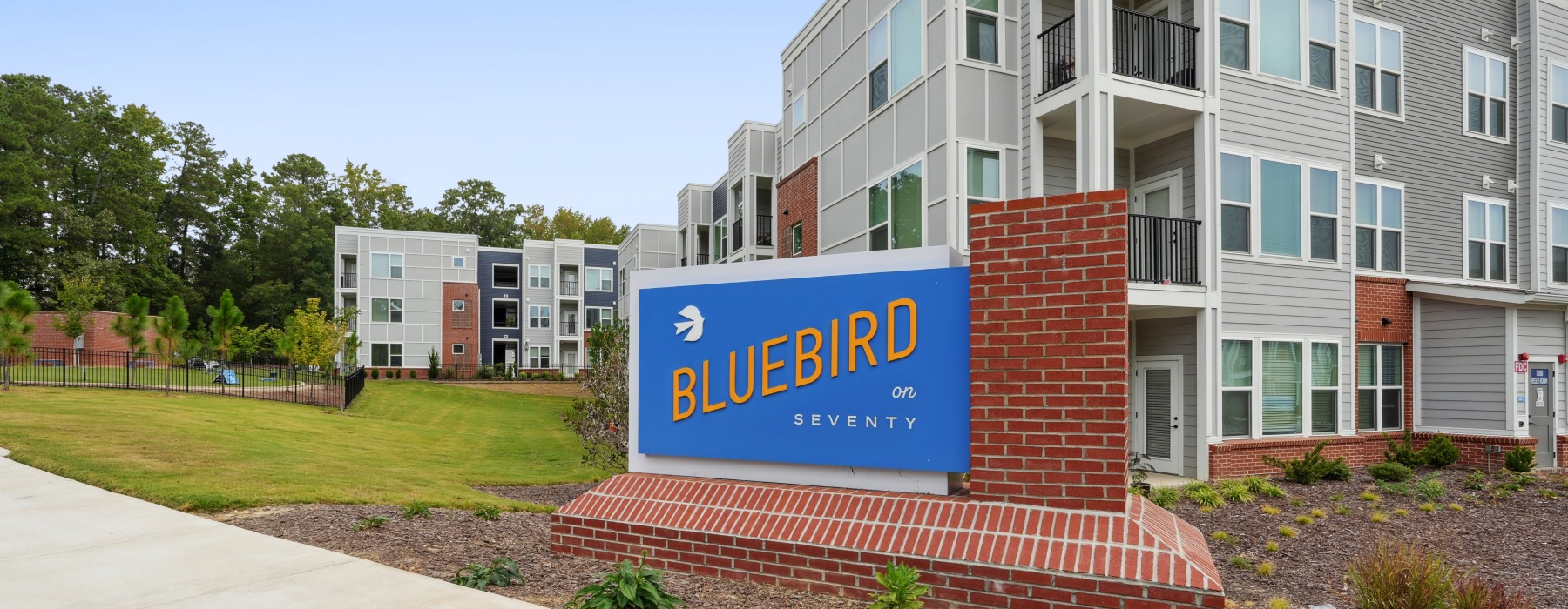 Bluebird on Seventy building and sign